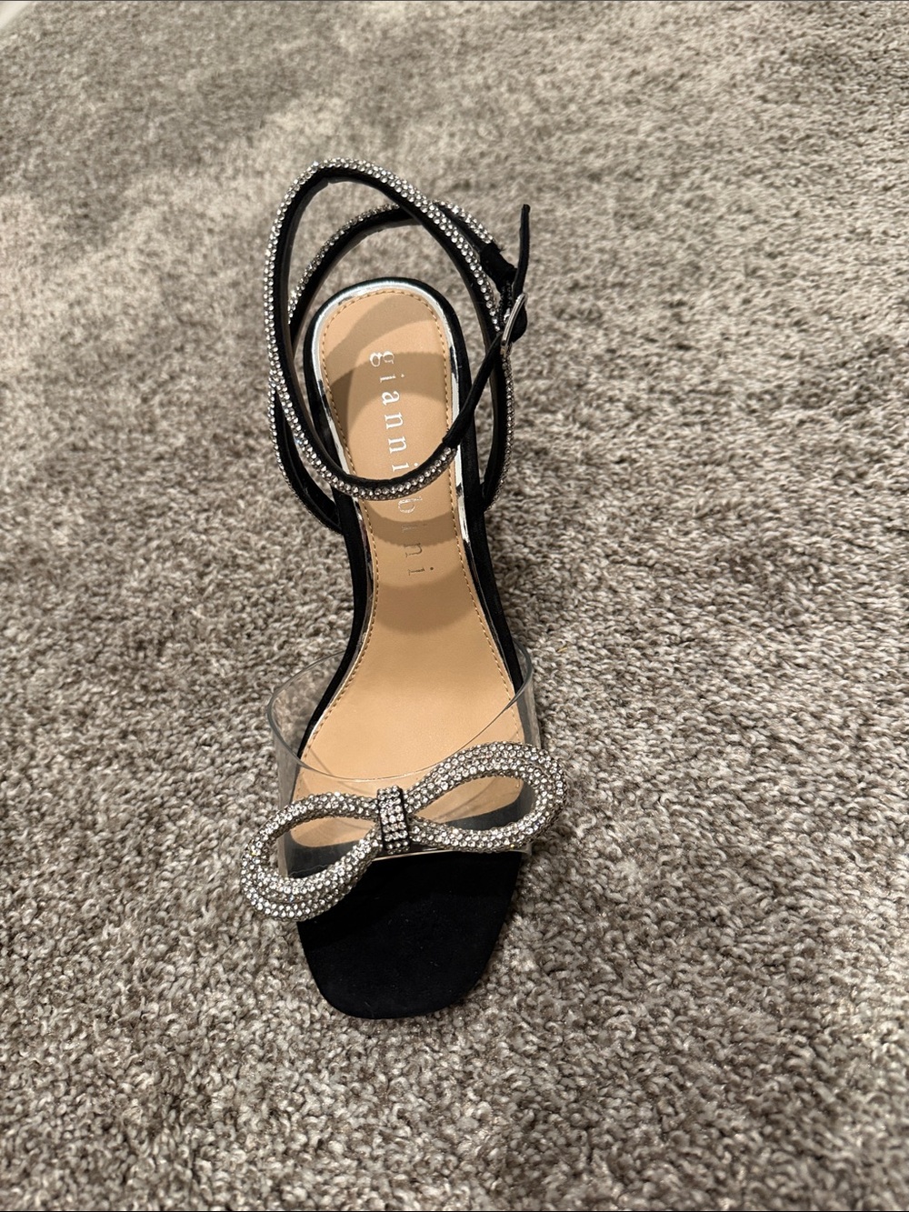 Gianni Bini Crystal Bow Ankle-Strap Sandals Sz 7.5